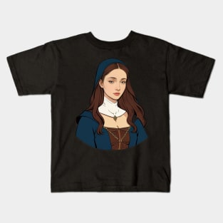 Lady Wearing Medieval-Inspired Fashion Costume Kids T-Shirt